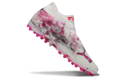 Puma Future 8 Ultimate MG Football Boots - White/Pink/Silver