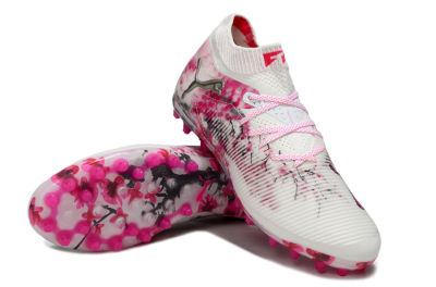 Puma Future 8 Ultimate MG Football Boots - White/Pink/Silver