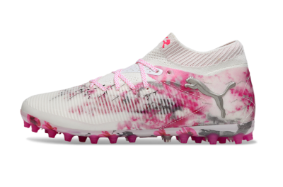 Puma Future 8 Ultimate MG Football Boots - White/Pink/Silver