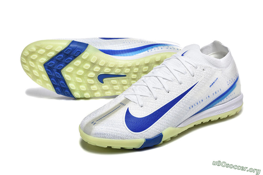 Nike Air Zoom Mercurial Vapor 16 Elite TF Football Shoes - White/Blue/Beige 0