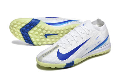 Nike Air Zoom Mercurial Vapor 16 Elite TF Football Shoes - White/Blue/Beige