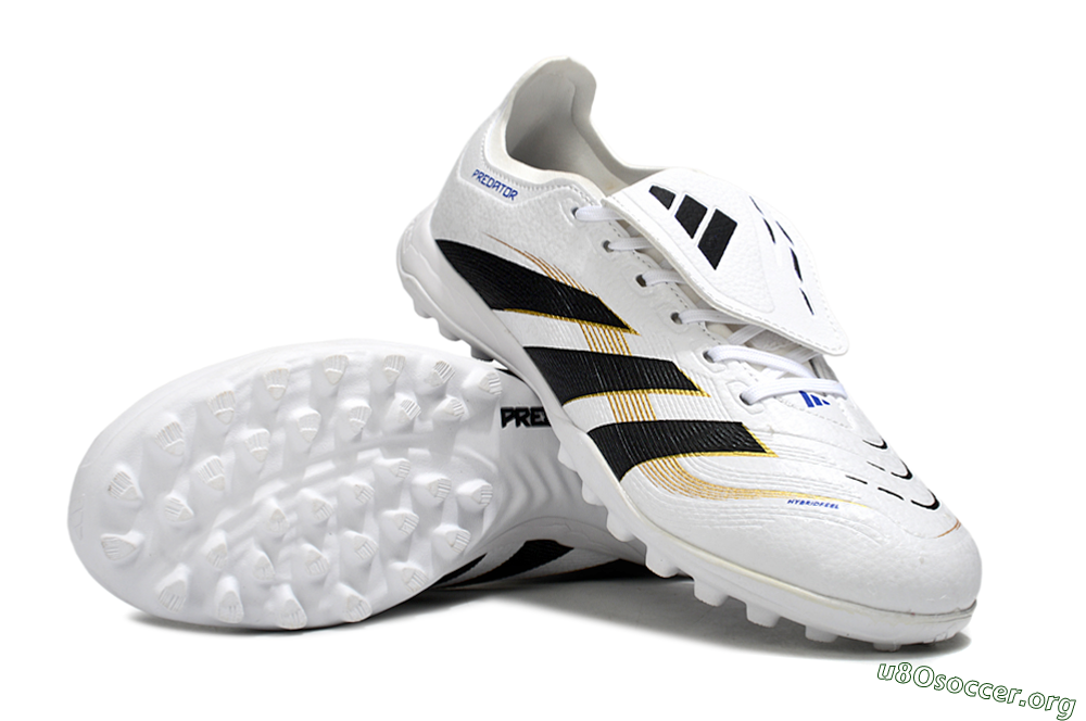 Adidas Predator 25 Elite Foldover Tongue TF Football Shoes - White/Black/Gold 0