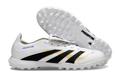 Adidas Predator 25 Elite Foldover Tongue TF Football Shoes - White/Black/Gold