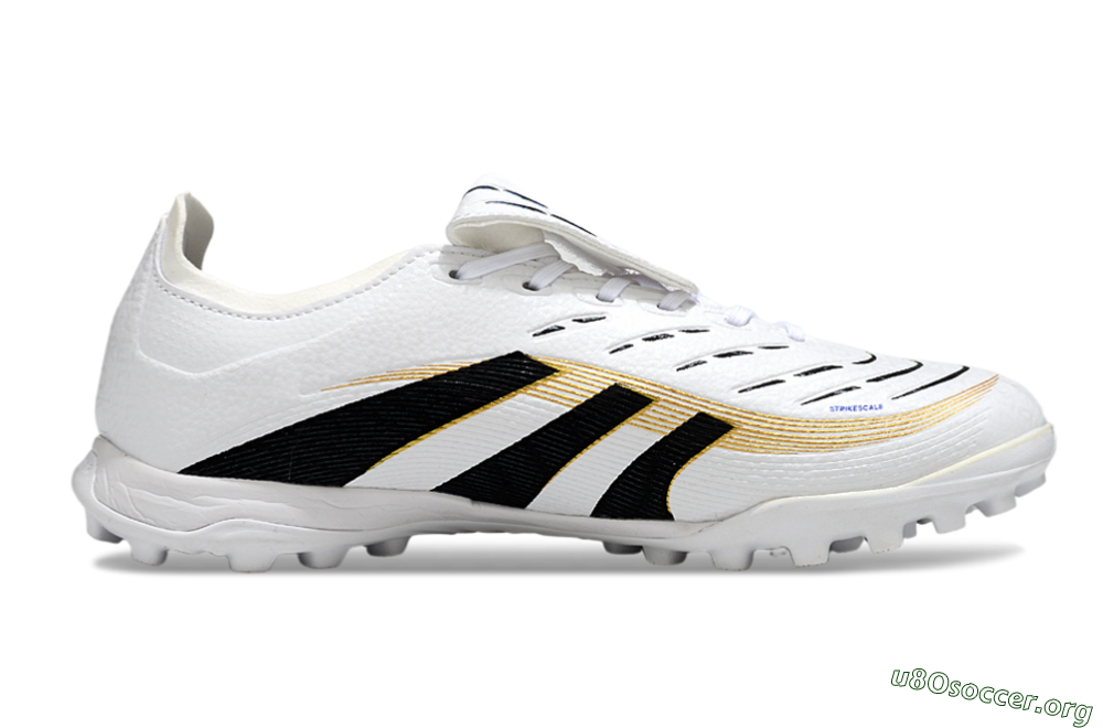 Adidas Predator 25 Elite Foldover Tongue TF Football Shoes - White/Black/Gold 7