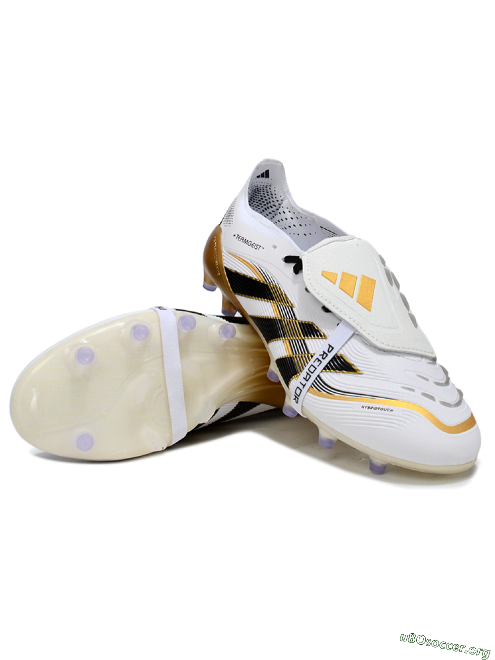 Adidas Predator 25 Elite Foldover Tongue FG Football Boots - White/Black/Gold 3