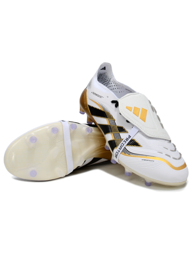 Adidas Predator 25 Elite Foldover Tongue FG Football Boots - White/Black/Gold