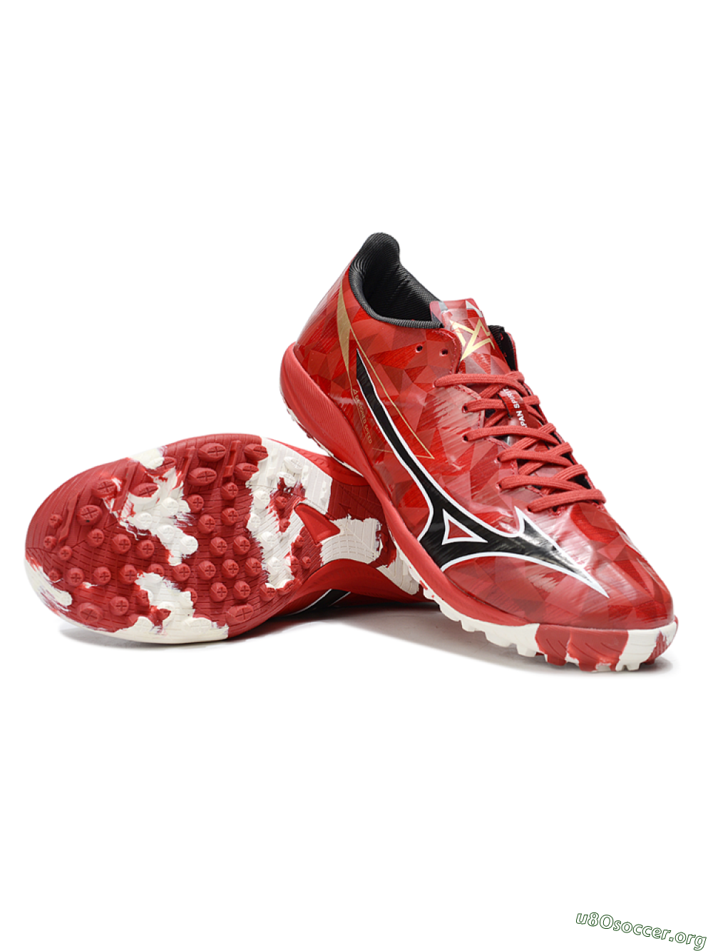 Mizuno Morelia Alpha Beta TF Football Shoes - Red/Black/White 0