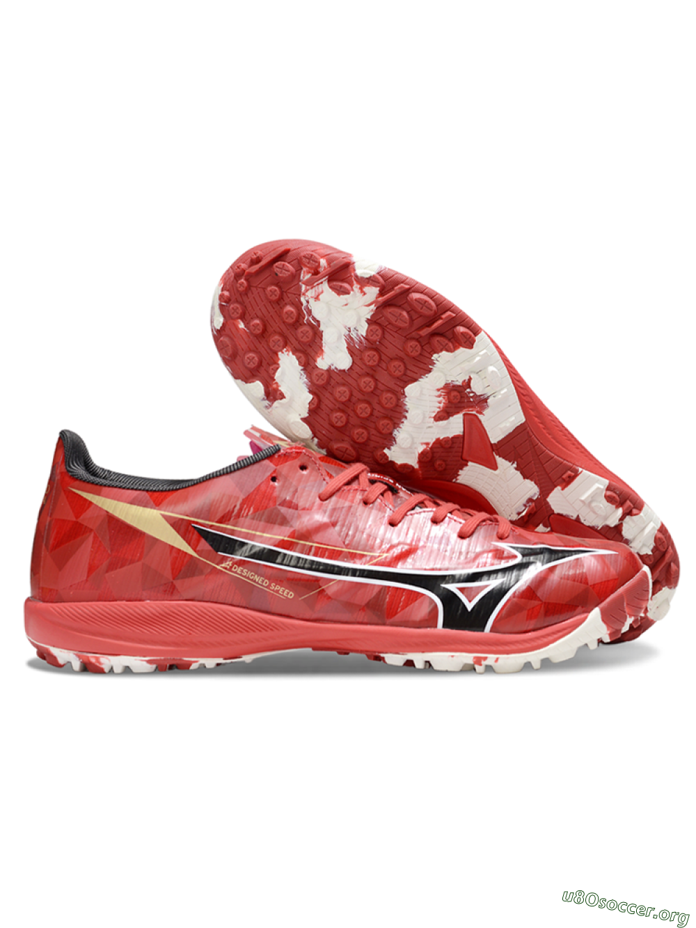 Mizuno Morelia Alpha Beta TF Football Shoes - Red/Black/White 2