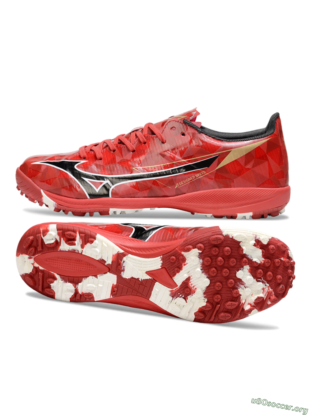 Mizuno Morelia Alpha Beta TF Football Shoes - Red/Black/White 1