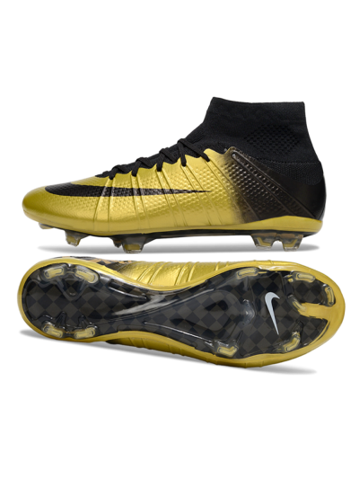 Nike Zoom Mercurial Superfly 4 Elite FG Football Boots - Gold/Black/White
