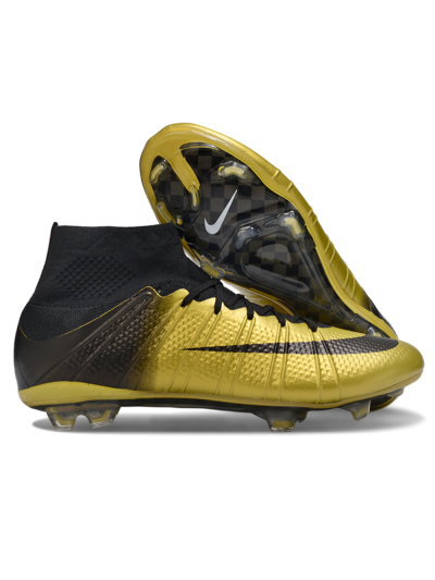 Nike Zoom Mercurial Superfly 4 Elite FG Football Boots - Gold/Black/White
