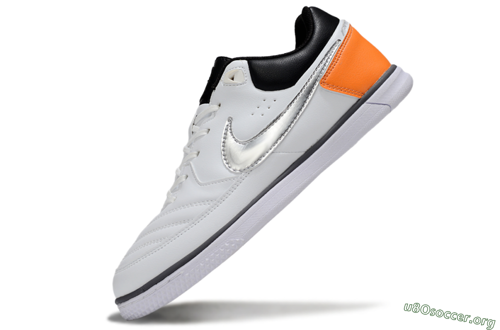 Nike Lunar Gato 2 IC Football Shoes - White/Silver/Black 5