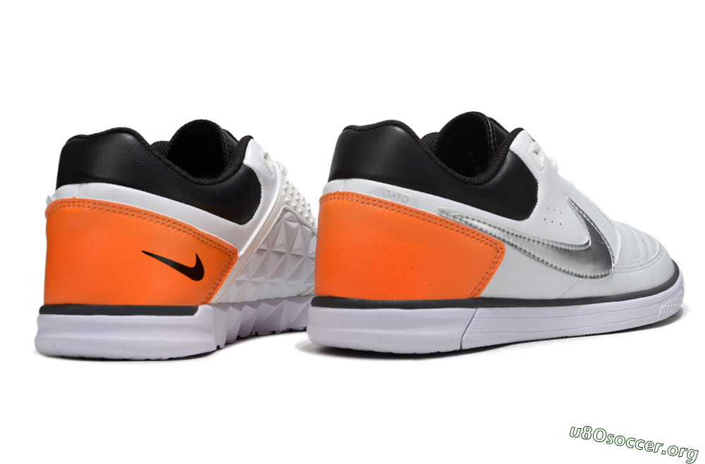 Nike Lunar Gato 2 IC Football Shoes - White/Silver/Black 6
