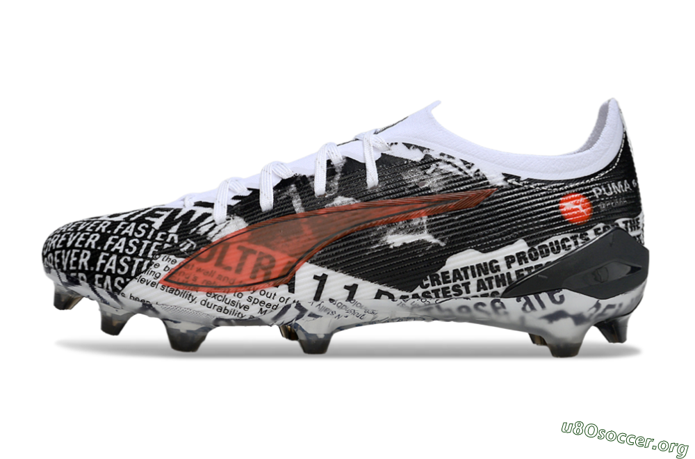 Puma Ultra Ultimate FG Football Boots - Black/White/Red 3