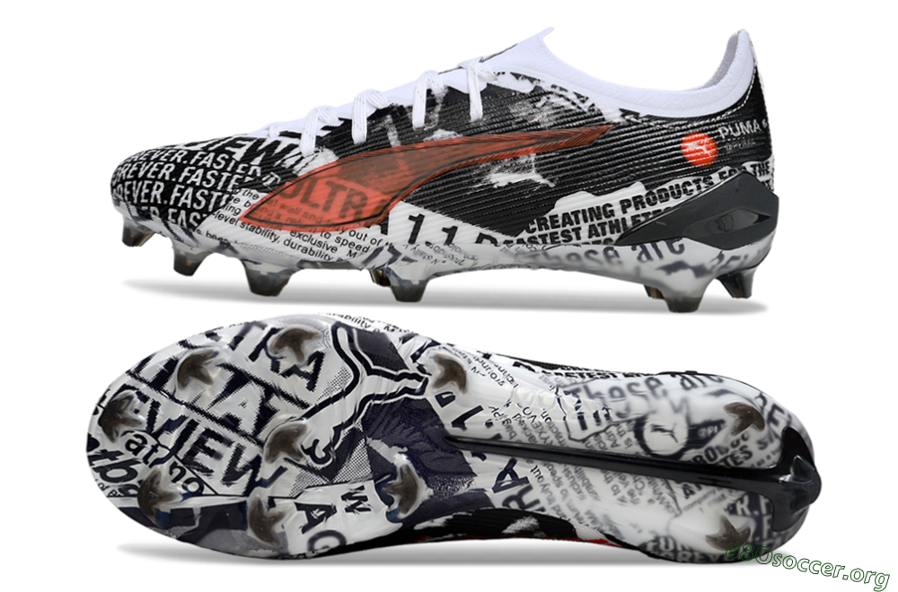 Puma Ultra Ultimate FG Football Boots - Black/White/Red 1