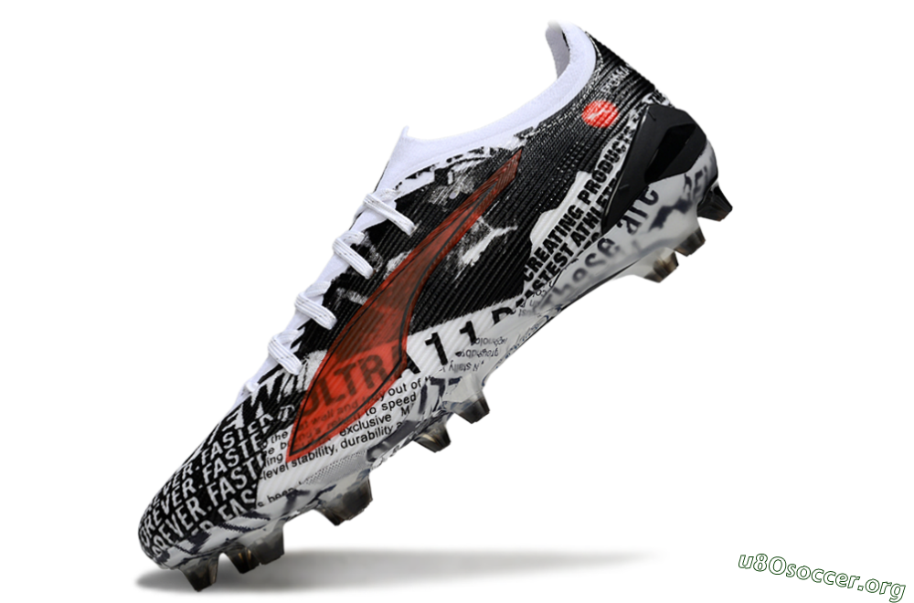 Puma Ultra Ultimate FG Football Boots - Black/White/Red 5