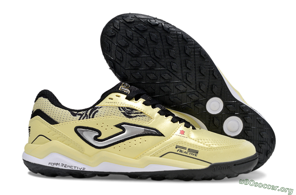 Joma Top Flex TF Football Shoes - Yellow/Silver/Black 2
