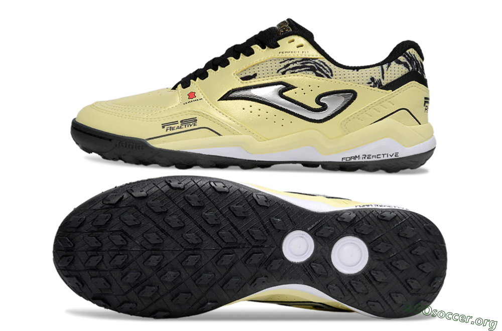 Joma Top Flex TF Football Shoes - Yellow/Silver/Black 1