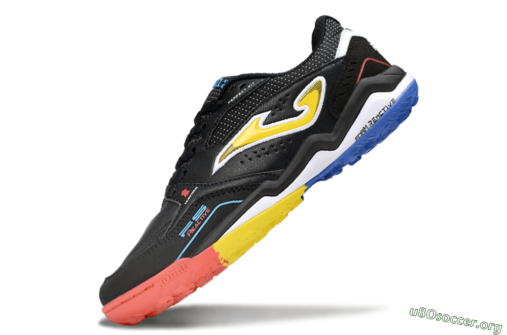 Joma Top Flex TF Football Shoes - Black/Yellow/Red 5