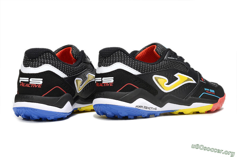 Joma Top Flex TF Football Shoes - Black/Yellow/Red 6