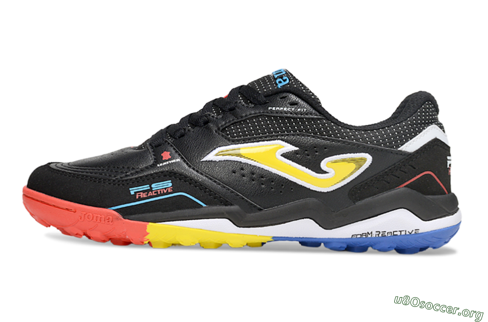 Joma Top Flex TF Football Shoes - Black/Yellow/Red 3