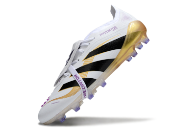 Adidas Predator 25 Elite Foldover Tongue AG Football Boots - White/Black/Gold