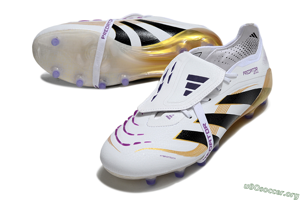 Adidas Predator 25 Elite Foldover Tongue AG Football Boots - White/Black/Gold 0