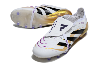 Adidas Predator 25 Elite Foldover Tongue AG Football Boots - White/Black/Gold