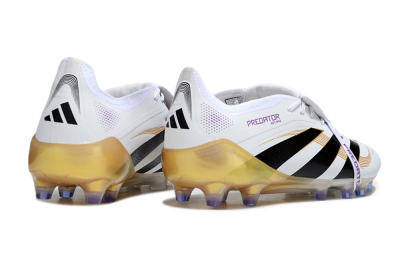Adidas Predator 25 Elite Foldover Tongue AG Football Boots - White/Black/Gold