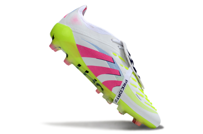 Adidas Predator 25 Elite Foldover Tongue AG Football Boots - White/Pink/Yellow