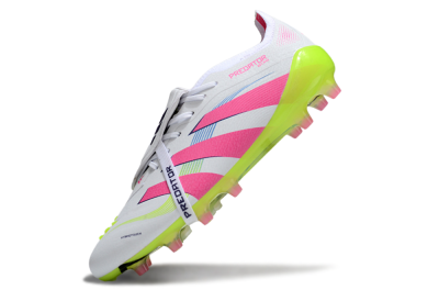 Adidas Predator 25 Elite Foldover Tongue AG Football Boots - White/Pink/Yellow