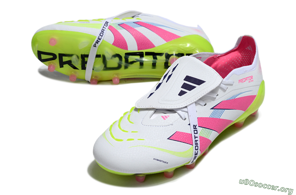 Adidas Predator 25 Elite Foldover Tongue AG Football Boots - White/Pink/Yellow 0