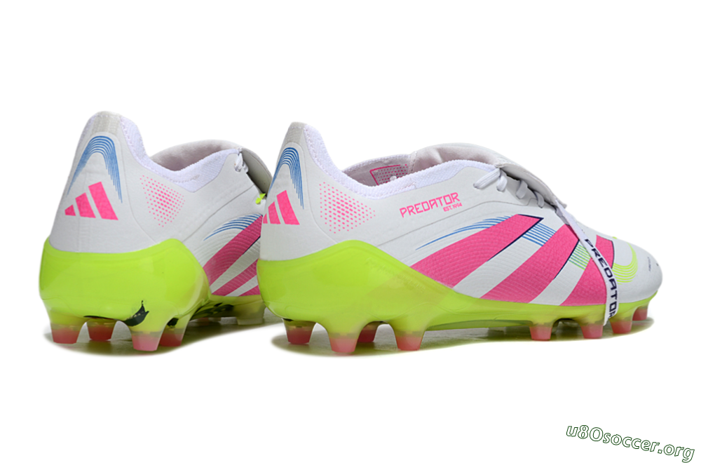 Adidas Predator 25 Elite Foldover Tongue AG Football Boots - White/Pink/Yellow 6