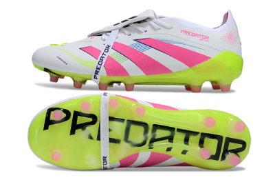 Adidas Predator 25 Elite Foldover Tongue AG Football Boots - White/Pink/Yellow