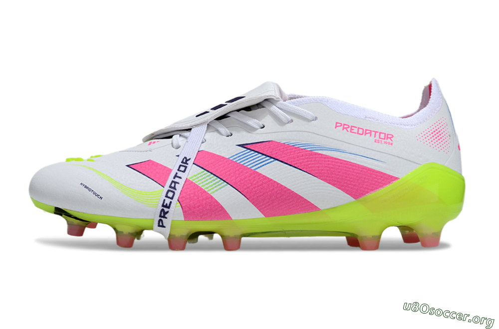 Adidas Predator 25 Elite Foldover Tongue AG Football Boots - White/Pink/Yellow 3
