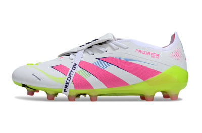 Adidas Predator 25 Elite Foldover Tongue AG Football Boots - White/Pink/Yellow