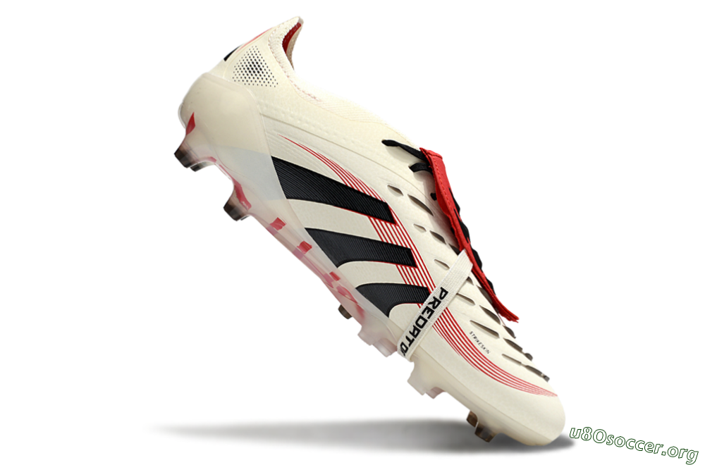 Adidas Predator 25 Elite Foldover Tongue AG Football Boots - White/Black/Red 4