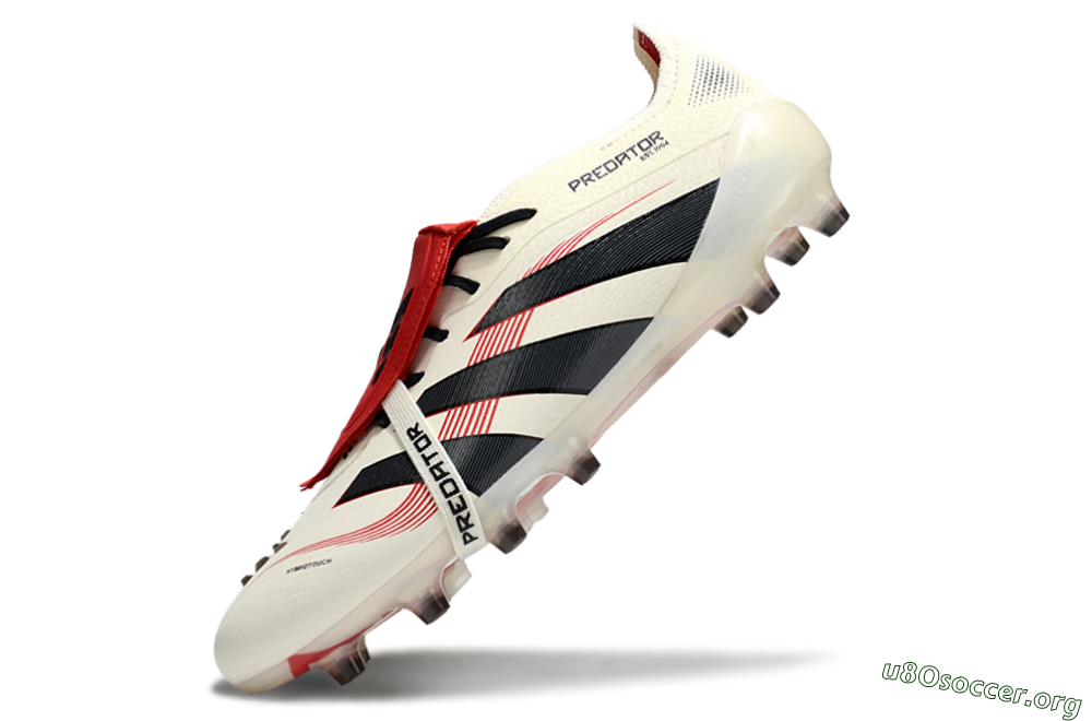 Adidas Predator 25 Elite Foldover Tongue AG Football Boots - White/Black/Red 5