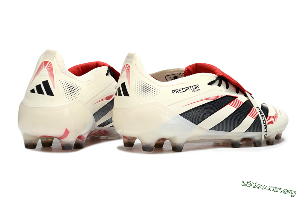 Adidas Predator 25 Elite Foldover Tongue AG Football Boots - White/Black/Red 6