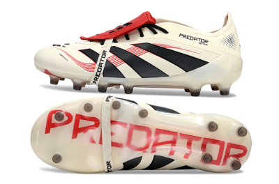 Adidas Predator 25 Elite Foldover Tongue AG Football Boots - White/Black/Red