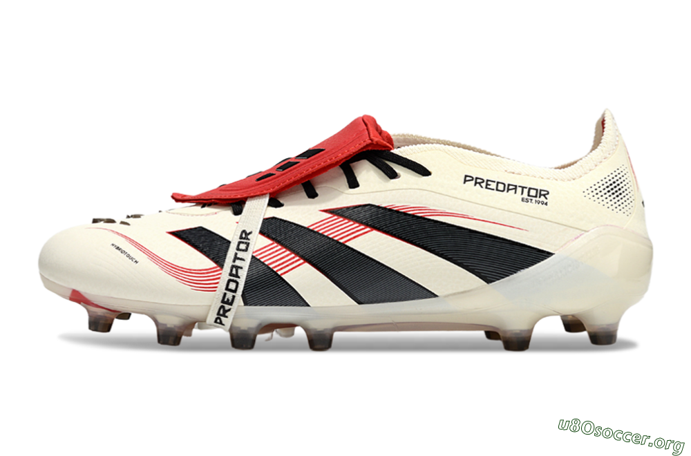 Adidas Predator 25 Elite Foldover Tongue AG Football Boots - White/Black/Red 3