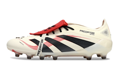 Adidas Predator 25 Elite Foldover Tongue AG Football Boots - White/Black/Red
