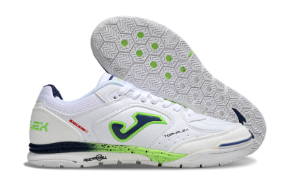 Joma Top Flex IC Football Shoes - White/Blue/Yellow