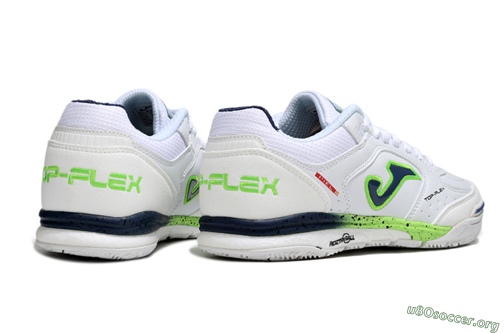 Joma Top Flex IC Football Shoes - White/Blue/Yellow 6