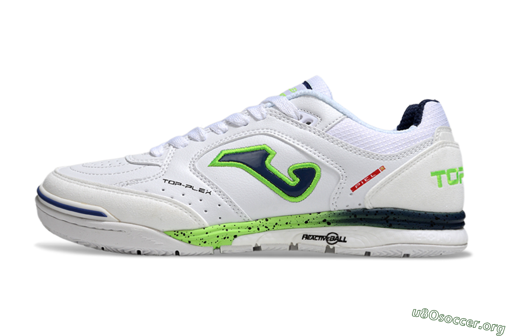 Joma Top Flex IC Football Shoes - White/Blue/Yellow 3