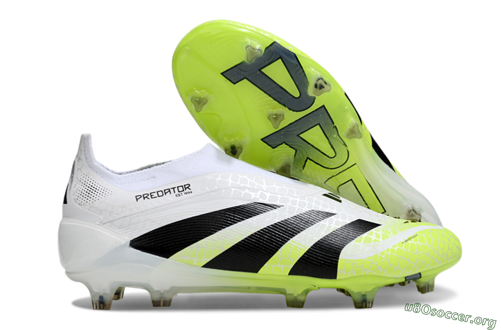 Adidas Predator 25 Elite Laceless FG Football Boots - White/Black/Yellow 2