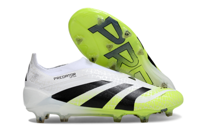 Adidas Predator 25 Elite Laceless FG Football Boots - White/Black/Yellow