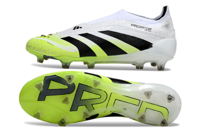 Adidas Predator 25 Elite Laceless FG Football Boots - White/Black/Yellow