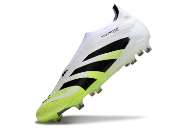 Adidas Predator 25 Elite Laceless FG Football Boots - White/Black/Yellow