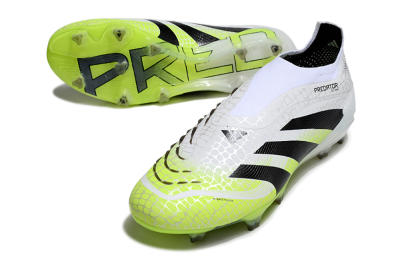 Adidas Predator 25 Elite Laceless FG Football Boots - White/Black/Yellow